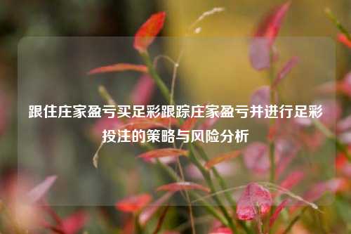 跟住庄家盈亏买足彩跟踪庄家盈亏并进行足彩投注的策略与风险分析