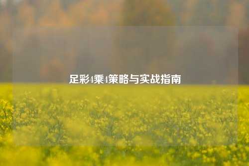 足彩4乘4策略与实战指南