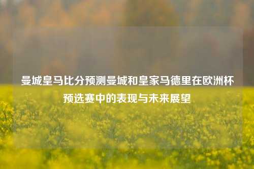 曼城皇马比分预测曼城和皇家马德里在欧洲杯预选赛中的表现与未来展望