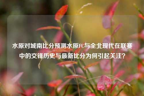 水原对城南比分预测水原FC与全北现代在联赛中的交锋历史与最新比分为何引起关注？