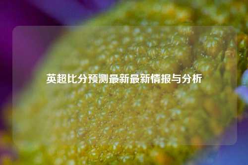英超比分预测最新最新情报与分析