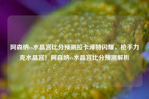 阿森纳vs水晶宫比分预测拉卡泽特闪耀，枪手力克水晶宫！阿森纳vs水晶宫比分预测解析