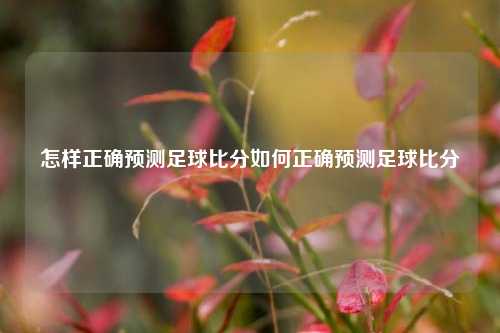 怎样正确预测足球比分如何正确预测足球比分