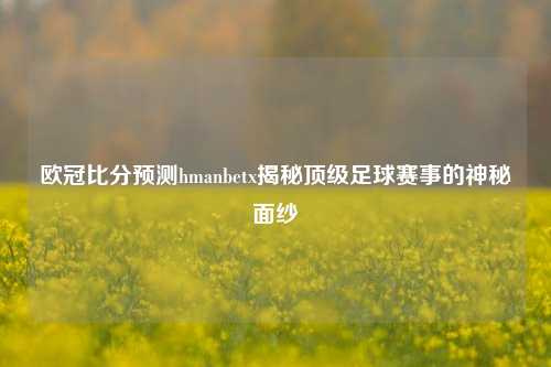 欧冠比分预测hmanbetx揭秘顶级足球赛事的神秘面纱