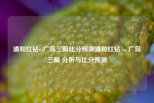 浦和红钻vs广岛三箭比分预测浦和红钻 vs 广岛三箭 分析与比分预测