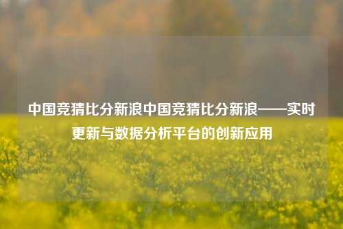 中国竞猜比分新浪中国竞猜比分新浪——实时更新与数据分析平台的创新应用