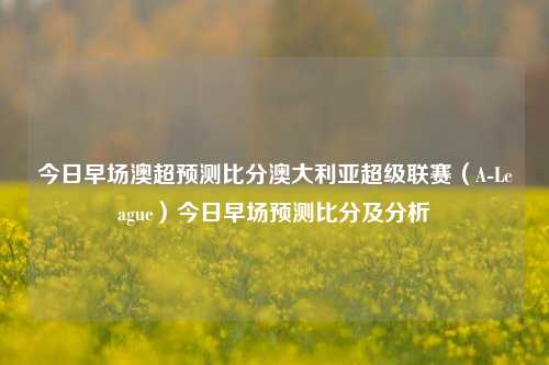 今日早场澳超预测比分澳大利亚超级联赛（A-League）今日早场预测比分及分析