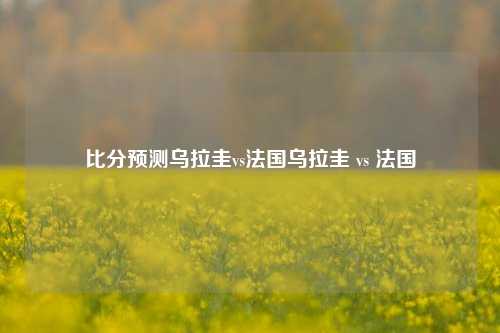 比分预测乌拉圭vs法国乌拉圭 vs 法国