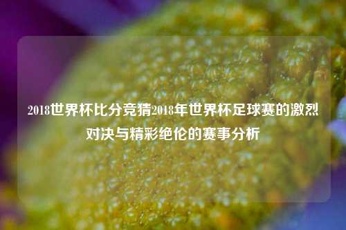 2018世界杯比分竞猜2018年世界杯足球赛的激烈对决与精彩绝伦的赛事分析