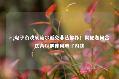 mg电子游戏刷流水避免非法操作！揭秘如何合法合规地使用电子游戏
