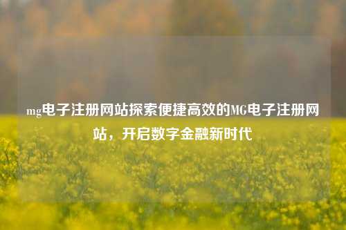 mg电子注册网站探索便捷高效的MG电子注册网站，开启数字金融新时代