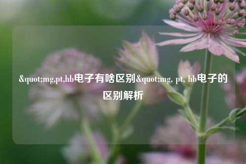 "mg,pt,hb电子有啥区别"mg, pt, hb电子的区别解析