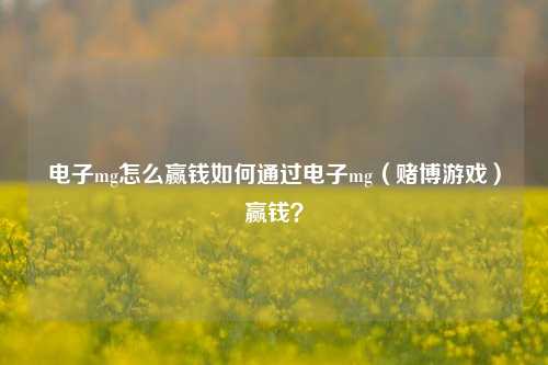 电子mg怎么赢钱如何通过电子mg（赌博游戏）赢钱？