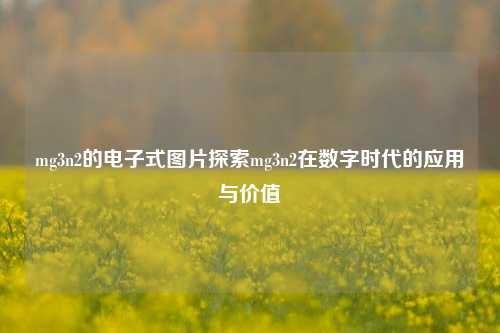 mg3n2的电子式图片探索mg3n2在数字时代的应用与价值