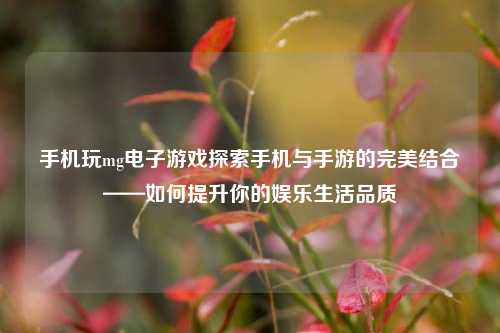 手机玩mg电子游戏探索手机与手游的完美结合——如何提升你的娱乐生活品质