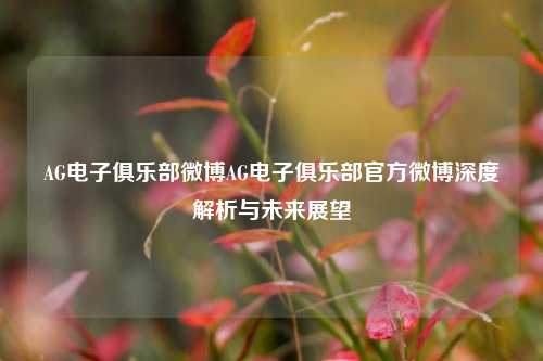 AG电子俱乐部微博AG电子俱乐部官方微博深度解析与未来展望