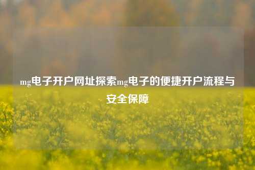 mg电子开户网址探索mg电子的便捷开户流程与安全保障