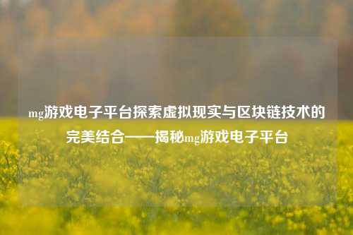mg游戏电子平台探索虚拟现实与区块链技术的完美结合——揭秘mg游戏电子平台
