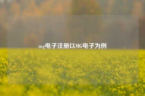 mg电子注册以MG电子为例
