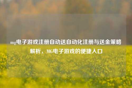 mg电子游戏注册自动送自动化注册与送金策略解析，MG电子游戏的便捷入口