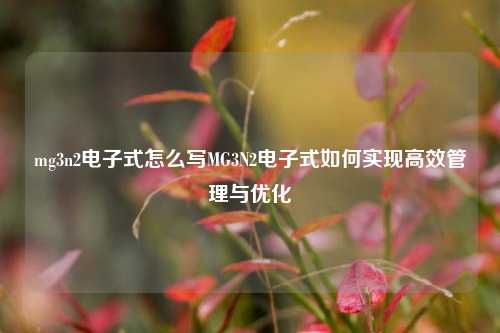 mg3n2电子式怎么写MG3N2电子式如何实现高效管理与优化