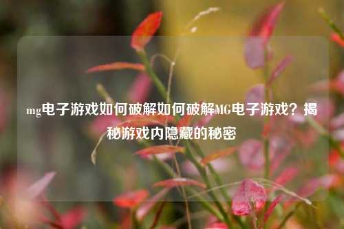 mg电子游戏如何破解如何破解MG电子游戏？揭秘游戏内隐藏的秘密