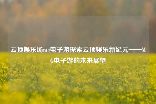 云顶娱乐场mg电子游探索云顶娱乐新纪元——MG电子游的未来展望