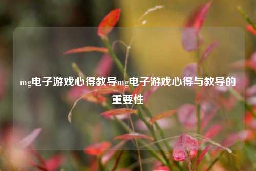 mg电子游戏心得教导mg电子游戏心得与教导的重要性