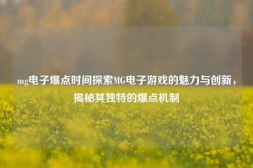mg电子爆点时间探索MG电子游戏的魅力与创新，揭秘其独特的爆点机制