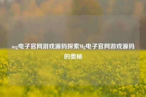 mg电子官网游戏源码探索Mg电子官网游戏源码的奥秘