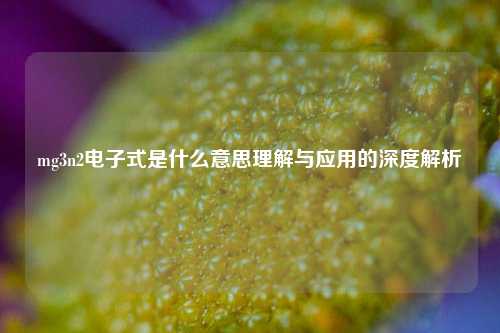 mg3n2电子式是什么意思理解与应用的深度解析