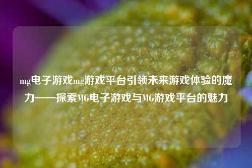 mg电子游戏mg游戏平台引领未来游戏体验的魔力——探索MG电子游戏与MG游戏平台的魅力
