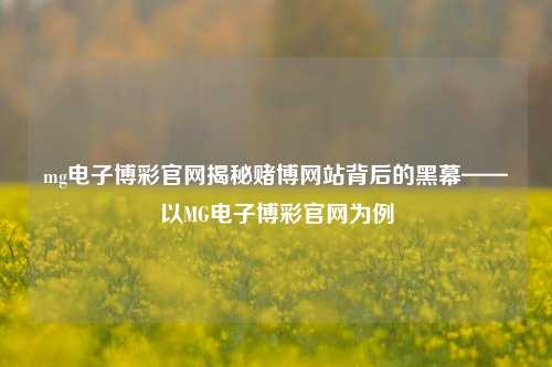 mg电子博彩官网揭秘赌博网站背后的黑幕——以MG电子博彩官网为例