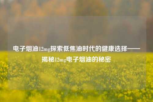 电子烟油12mg探索低焦油时代的健康选择——揭秘12mg电子烟油的秘密