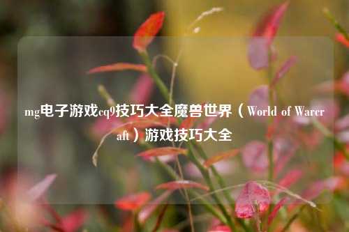 mg电子游戏cq9技巧大全魔兽世界（World of Warcraft）游戏技巧大全