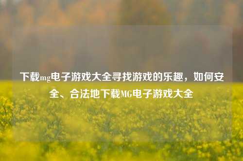 下载mg电子游戏大全寻找游戏的乐趣，如何安全、合法地下载MG电子游戏大全