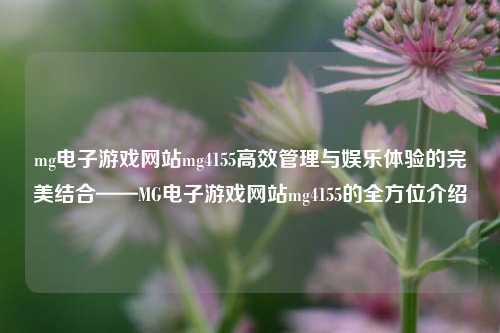 mg电子游戏网站mg4155高效管理与娱乐体验的完美结合——MG电子游戏网站mg4155的全方位介绍