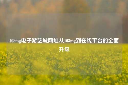 108mg电子游艺城网址从108mg到在线平台的全面升级