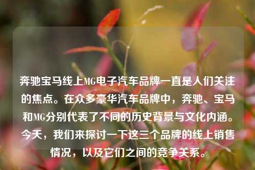 奔驰宝马线上MG电子汽车品牌一直是人们关注的焦点。在众多豪华汽车品牌中，奔驰、宝马和MG分别代表了不同的历史背景与文化内涵。今天，我们来探讨一下这三个品牌的线上销售情况，以及它们之间的竞争关系。