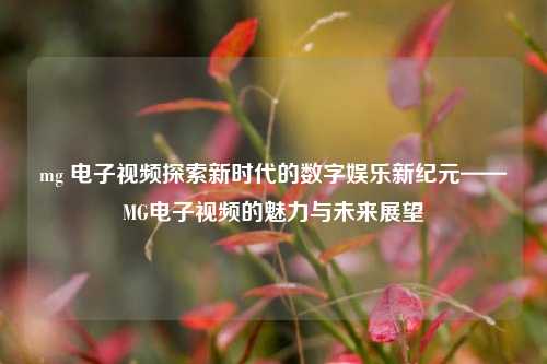 mg 电子视频探索新时代的数字娱乐新纪元——MG电子视频的魅力与未来展望