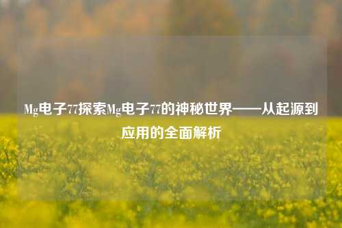 Mg电子77探索Mg电子77的神秘世界——从起源到应用的全面解析