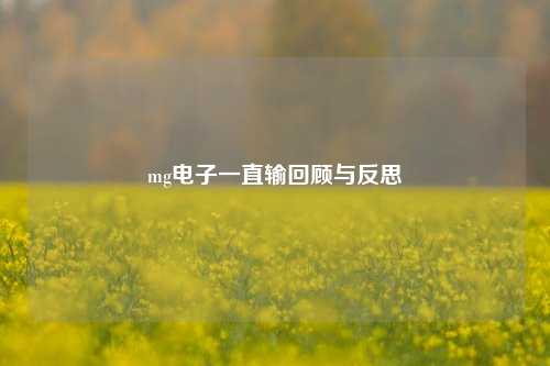 mg电子一直输回顾与反思