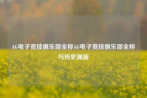 AG电子竞技俱乐部全称AG电子竞技俱乐部全称与历史渊源
