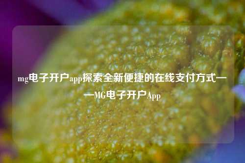 mg电子开户app探索全新便捷的在线支付方式——MG电子开户App