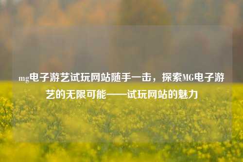 mg电子游艺试玩网站随手一击，探索MG电子游艺的无限可能——试玩网站的魅力