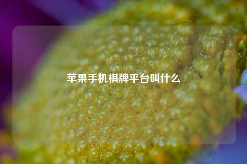 苹果手机棋牌平台叫什么