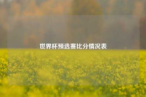 世界杯预选赛比分情况表
