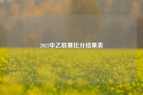 2021中乙联赛比分结果表