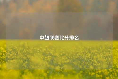 中超联赛比分排名