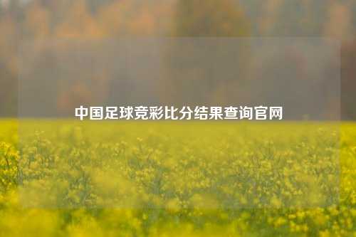 中国足球竞彩比分结果查询官网